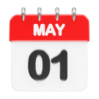 May month calendar icon 3d rendering illustration png