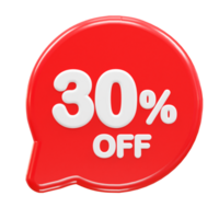 30 percent off text effect 3d rendering illustration png