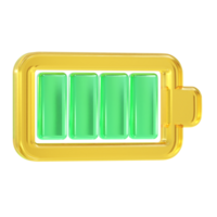 Charging battery icon 3d rendering illustration png