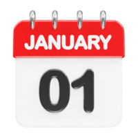 January month calendar icon 3d rendering illustration png