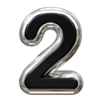 2 number text effect illustration 3d rendering png