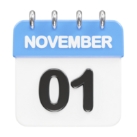 November month calendar icon 3d rendering illustration png