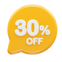 30 percent off text effect 3d rendering illustration png