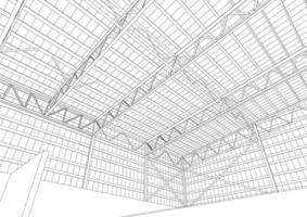 3D illustration of building structure vector