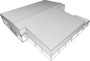 3d ilustración de edificio estructura vector