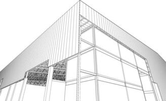 3D illustration of building structure vector