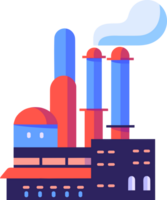 Hand Drawn Factories with pollution and smoke in flat style png