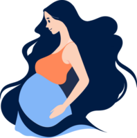 Hand Drawn Mother or pregnant woman in flat style png