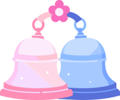 Hand Drawn Bells in a wedding concept in flat style png