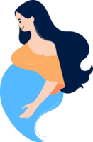 Hand Drawn Mother or pregnant woman in flat style png