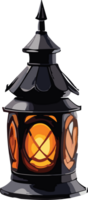 halloween lykta med ljus ai generativ png