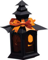 halloween lantern with candle ai generative png