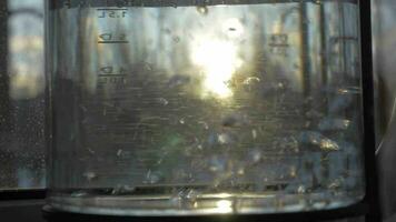 água ebulição dentro vidro chaleira video