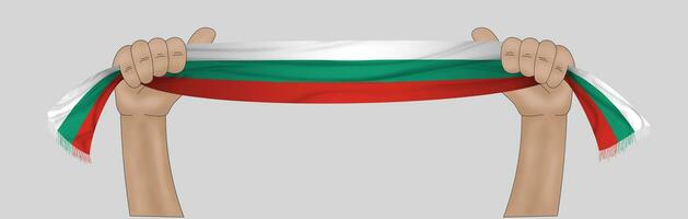 3D Flag on ribbon in hand photo