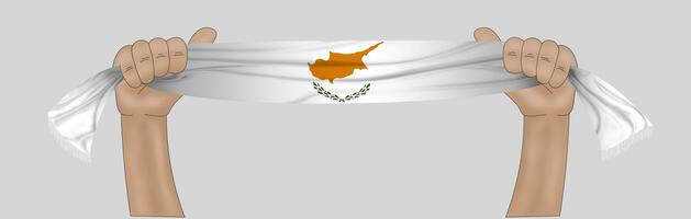 3D Flag on ribbon in hand photo