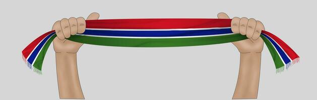 3D Flag on ribbon in hand photo