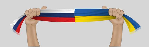 3D Flag of Russia and Ukraine photo