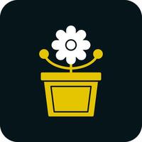 Flower Pot Vector Icon Design