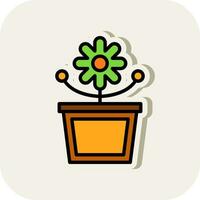 Flower Pot Vector Icon Design