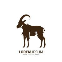 minimal and abstract logo of oryx icon goat vector silhouette isolated design with long horned