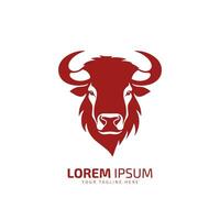 minimal and abstract logo of ox icon red bull vector silhouette isolated design art