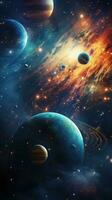 Planets in our solar system with vibrant colors photo