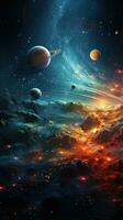 Planets in our solar system with vibrant colors photo