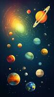 planetas en nuestra solar sistema con vibrante colores foto