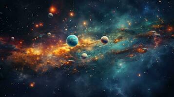 Planets in our solar system with vibrant colors photo