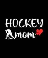 hockey mamá logo camiseta diseño vector