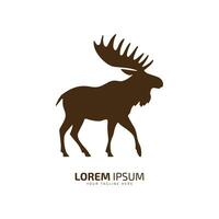 minimal and abstract moose logo elk icon deer silhouette reindeer vector design