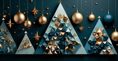 Abstract Christmas trees, Christmas background - AI generated image photo