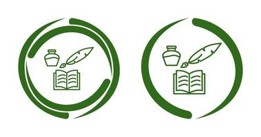 Unique Quill and Book Vector Icon