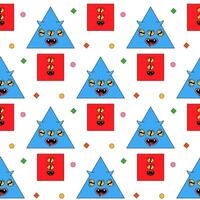 Geometric seamless psychedelic groovy pattern. different shapes. vector