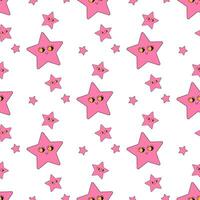 Geometric seamless psychedelic groovy pattern. different shapes. star vector