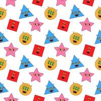 Geometric seamless psychedelic groovy pattern. different shapes. vector