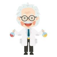 Old Cartoon Scientist Test Tube vector