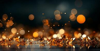 New Year - Christmas holiday blurred bokeh background - AI generated image photo