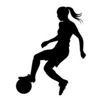 Woman soccer player silhouette. Vector illustration