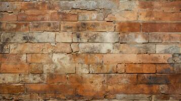 Old red brick wall background, abstract texture pattern backdrop, Generative AI illustration photo