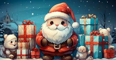 Papa Noel claus es un símbolo de el Navidad nuevo año fiesta - ai generado imagen foto