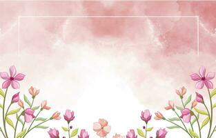 watercolor floral background vector