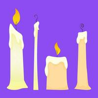 Set of different Halloween candles vector