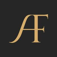 luxury letter AF logo design template vector