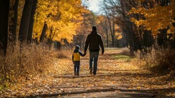 naturaleza caminar con otoño follaje foto