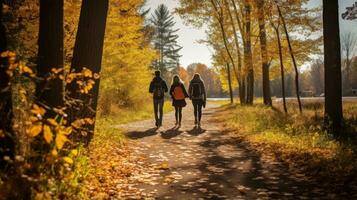 Nature walk with fall foliage photo