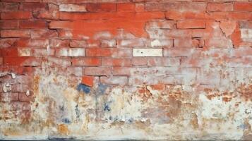 Red brick wall background, texture pattern for continuous replicate, Generative AI illustration photo