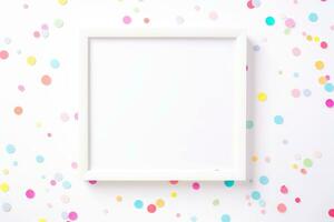 Mockup photo frames, Empty abstract shape framing for your design. template for picture, painting, poster, lettering or photo gallery, Generative AI illustration