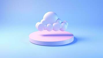 3D purple cloud icon minimal style, cloud computing online service, digital technology security concept, Generative AI illustration photo