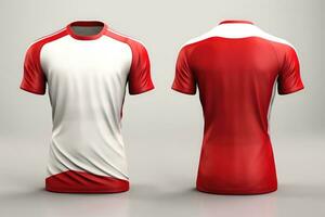Sports football team uniforms multicolors shirt isolated on white background, Generative AI illustration photo